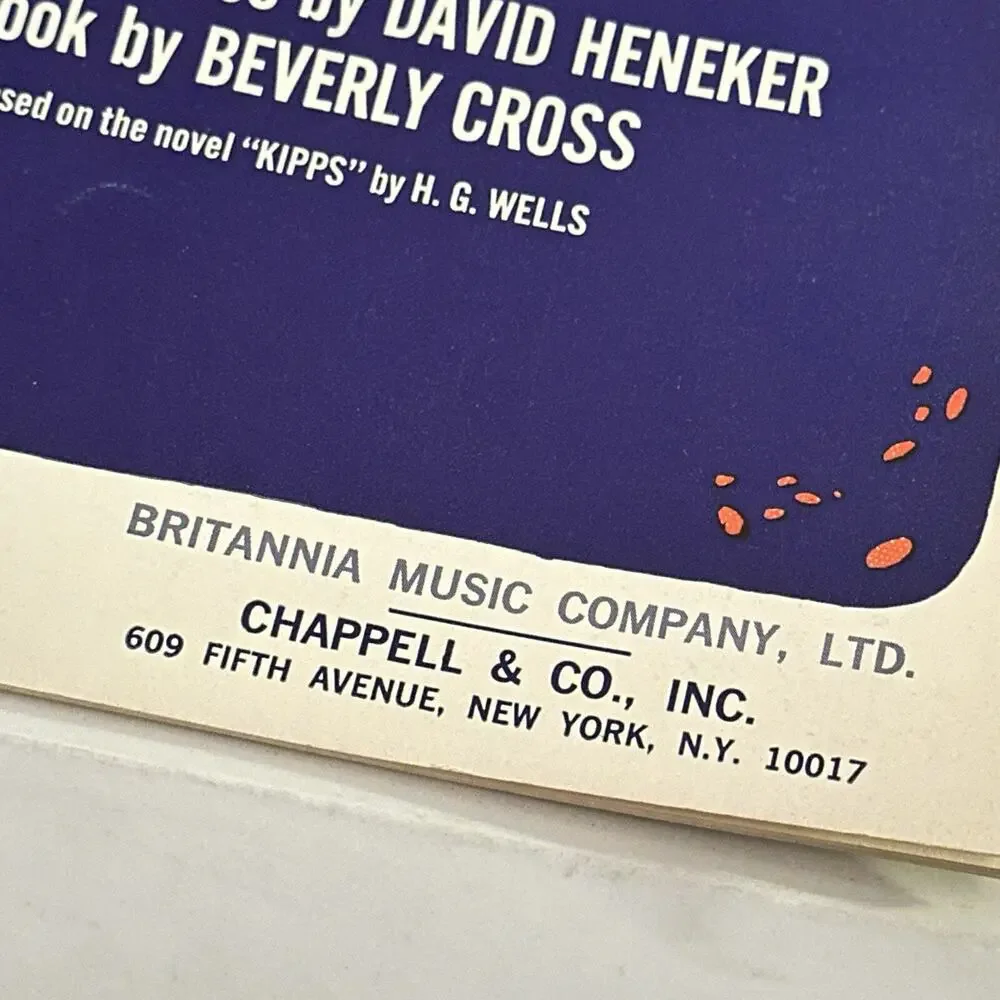 Half A Sixpence Vocal Selections Songbook Sheet Music Chappell Voice Piano Rare